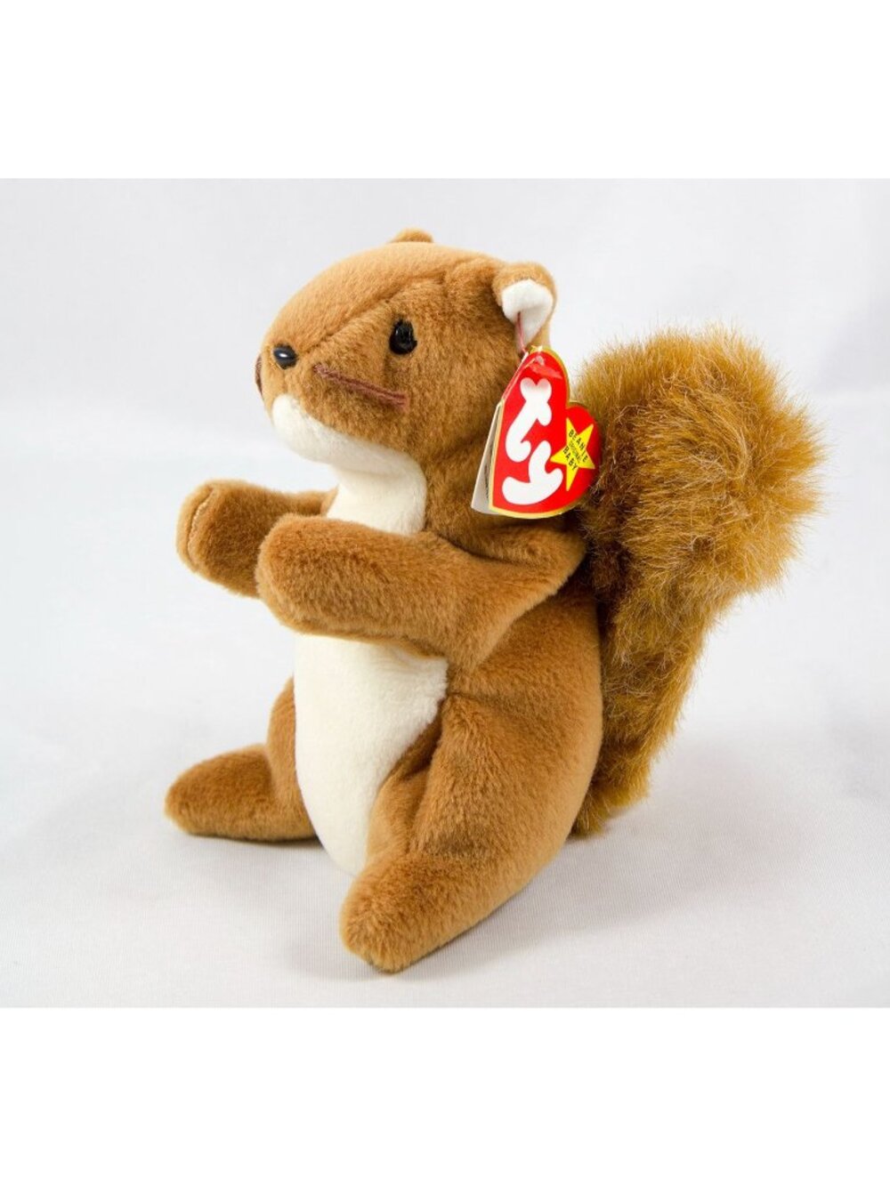 Ty Nuts The Squirrel 1996 Beanie Baby with Tags Plush Bean Bag Toy #4114 4th Gen